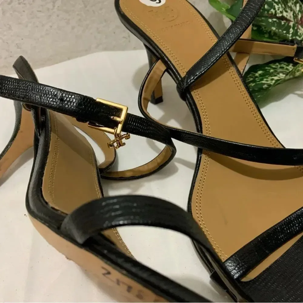Tory Burch Penelope Pumps Heels Leather Slingback Sandals Shoes Size 9